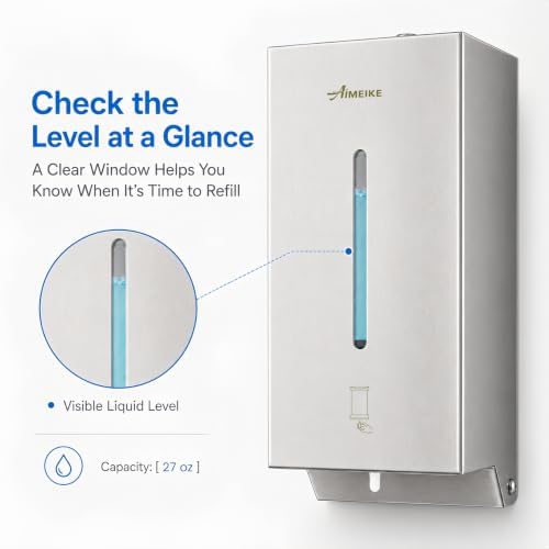Commercial Automatic Wall-Mount Soap Dispenser, Stainless Steel