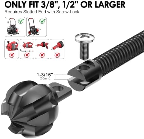 POPULO Root Killer, Drain Snake Attachment, Multi Cutter For 1.5-3'' Pipes