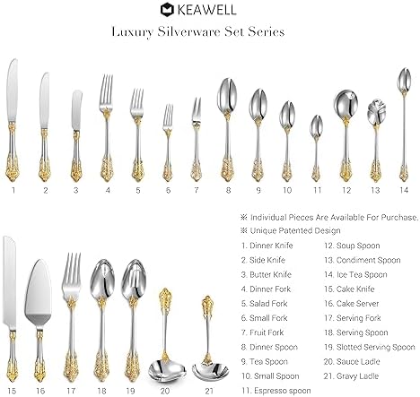 KEAWELL Luxury 2-Piece Gold Accent Gravy Ladle Set (2)
