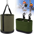 2 Pack Canvas Bucket & Oval Tool Bag, Army Green