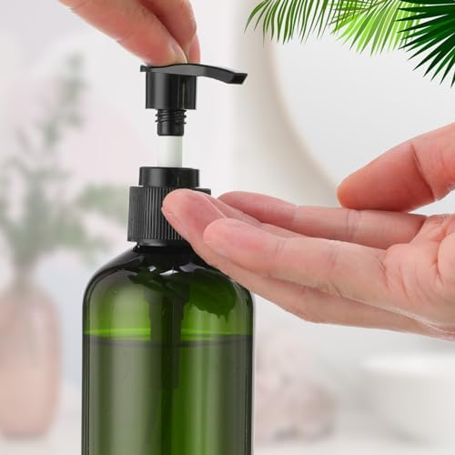Eaasty 48 Pcs Pump Bottles Lotion Dispenser, 8oz Dark Green Bottles
