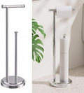 Hoimpro Toilet Paper Holder Stand Bathroom Free Standing Polished Chrome