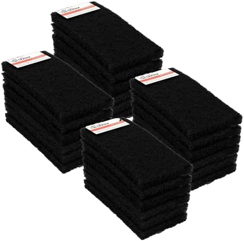 Tile Doctor High-Abrasion Extra Heavy-Duty Scrub Pads 48-Pack YL-F71L-VH3B, Gas Grill, Charcoal Grill, and Blackstone Griddle Scouring Pad, Ideal Dish Scrubber, Shower Scrubber, and Cleaning Sponge