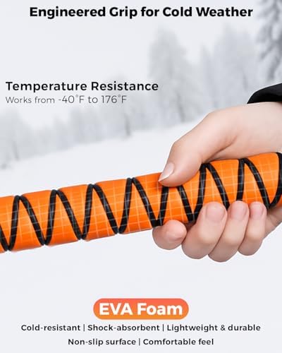 EcoNour 43" Ice Scrapers for Car Windshield | 3 Parts Detachable Snow Brush