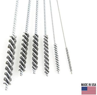 Brush Research 84CKITA 6 Piece Carbon Steel Tube Brush Kit with Ring Handles from 1/8" to 7/16"