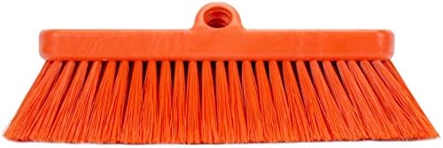 SPARTA 41278EC24 Flo-Thru Plastic Wall Scrub Brush, Equipment Brush with Soft Nylex Bristles for Industrial Kitchens, Hospitals, Commercial Cleaning, 4 Inches, Orange, (Pack of 12)