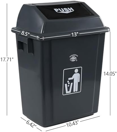 Kiddream 4 Packs 5 Gallons Swing Lid Garbage Can, Plastic Trash Can