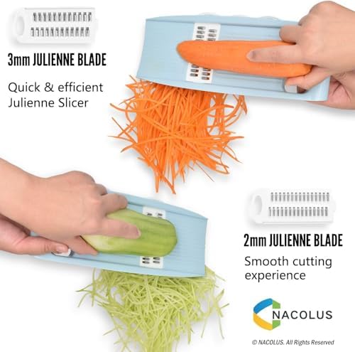 NACOLUS Handheld Mandoline Slicer for Kitchen, 5 in 1 Vegetable Slicer