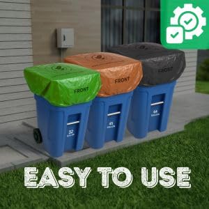 Trash Can Smell Eliminator Cover Odor Eliminating Bag Lemon Scented Durable Chemical Free 95 Gallon 3 Pack (3 Count)