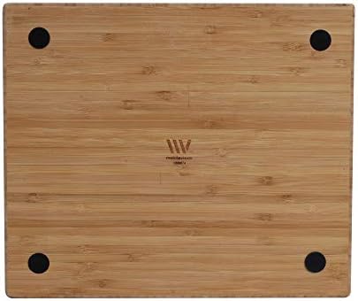 MobileVision Bamboo Multi-Purpose Caddy with Handle, 3 Sections, Sturdy Durable Carrier for Cleaning Supplies, Spray Bottles, Towels, Sponges and more
