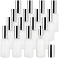 Bekith 16 Pack 50ml Glass Spray Bottles, Frosted Empty Perfume Atomizer, Refillable Fine Mist Spray for Essential Oils, Cleaning Products, Silver Sprayer
