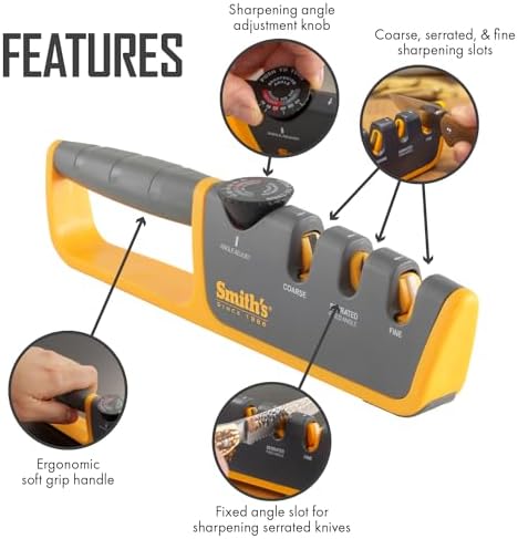 Smiths Adjustable Manual Knife Sharpener Gray/Yellow S-50264