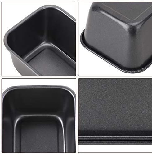 Beasea Long Loaf Bread Pan, 12x4 Inch 2 Set Rectangle Loaf Pan, Nonstick Bread Pans Carbon Steel Toast Pan Black Cake Pan Loaf Baking Pans Bakeware for Oven Baking