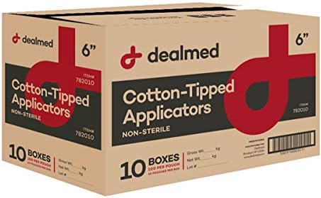 Dealmed 6 in Cotton-Tipped Applicators - Non-Sterile 10000 Count