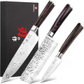 imarku 3 Pieces Knife set, Japanese HC Stainless Steel Kitchen Knife Set, Professional Chef Knife Set With Ergonomic Pakkawood Handle, Ultra Sharp Knives Set for Kitchen & Home Cooking, Best Gifts