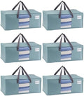 VENO Heavy Duty Moving Bags, Storage Bags, Clear Window, Light Blue, 6 Pack
