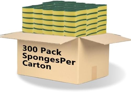 300 Pack Kitchen Cleaning Sponges, Eco Non-Scratch for Dish,Scrub Sponges.
