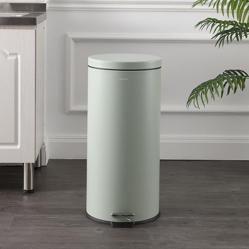 happimess Oscar 2-Piece 8 Gal and 1.3 Gal Step Trash Can, Pistachio Gelato