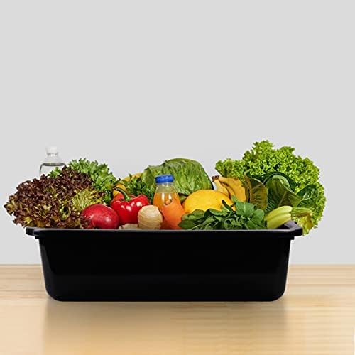 Pekky 32L Large Commercial Bus Box, Wash Basin Tub, Black, 4 Pack