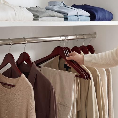 StorageWorks Wooden Coat Hangers, 30 Pack Wood Clothes Hanger for Closet
