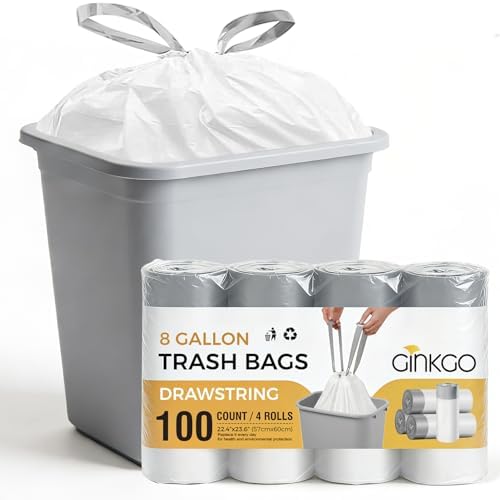 8 Gallon Trash Bags with Drawstring