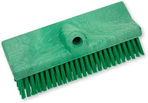 SPARTA 40423EC09 Plastic Floor Scrub Brush, Wall Brush, Equipment Brush with Nonabsorbent Bristles for Industrial Kitchens, Hospitals, Commercial Cleaning, 10 Inches, Green