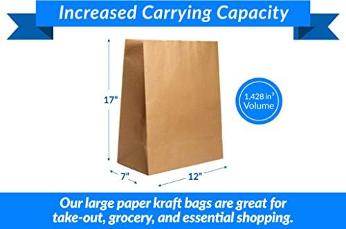 Reli. Paper Grocery Bags (125 Pcs Bulk) (12x7x17)