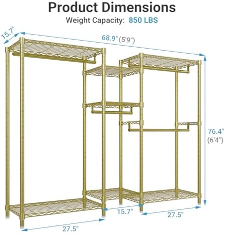 VIPEK Classic V6 Wire Garment Rack, Dynamic Closet System Adjustable