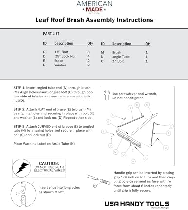 USA-Made Leaf Roof Brush - 21 Feet Long