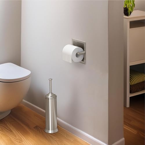 Gatco 751 Recessed Pivoting Toilet Paper Holder, Wall Mounted, Heavy Duty Metal Tissue Holder for Bathroom – Available in Satin Nickel