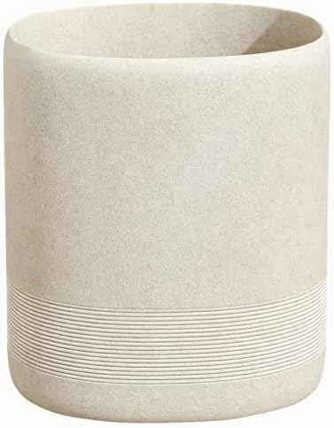 Bathroom Trash Can, 1.6 Gallon, Simple Sandstone Look,Beige