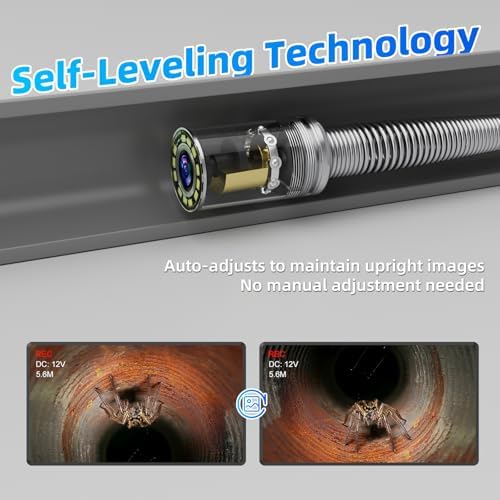 Sanyipace Sewer Camera 230FT/70M with Locator, Self-Leveling Drain Camera with 10.1" Screen, Pipe Inspection Camera 512Hz, DVR with Speaker, Distance Counter, 1080P Plumbing Camera with 12PCS Lights