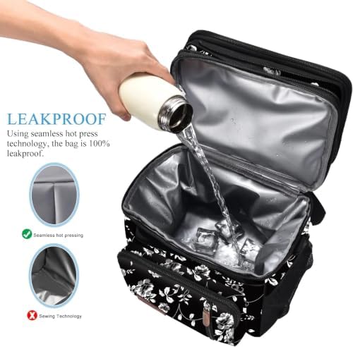 MIYCOO Lunch Bag for Women & Men, Expandable Double Deck Lunch Box, 15L