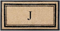 A1 HOME COLLECTIONS Natural Coir & Rubber Hand-Flocked Monogrammed Doormat - Heavy Duty Anti-Shedding Front Door Mat, Thick & Durable Entrance Mat - J, 24" x 48"