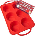 Silicone Muffin Pan, Regular Size 6 Cup Nonstick Cupcake Pan, BPA-Free