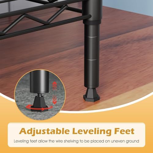 Meet perfect 4-Tier Wire Shelving Unit, 800 lb, 35 x 13.4 x 53.7 in, Black