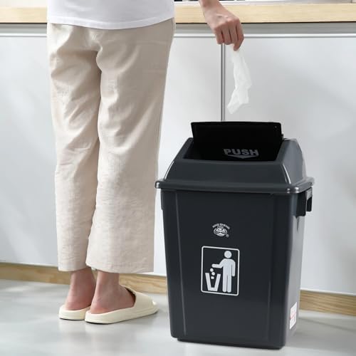 Kiddream 4 Packs 5 Gallons Swing Lid Garbage Can, Plastic Trash Can