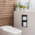 Neodrain Matte Black Recessed Toilet Paper Holder,Dual Rolls