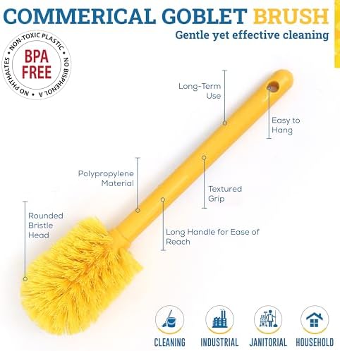KLEEN HANDLER Goblet Cleaning Brush with Non Scratch Bristles, 1 Pack