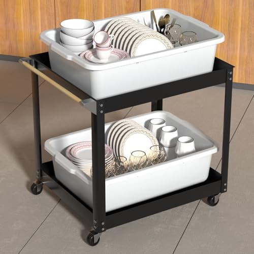4-Pack 22L Plastic Commercial Bus Tubs for Restaurant Home, White
