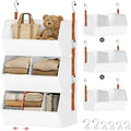 Hanging Closet Organizer Extra Large, Clothes Hanging Shelves for Closet with Divider, Collapsible Closet Storage System, Fabric Storage Bins for Home, Dorm, Rv, Sweaters, Handbags, Underwear, Sock