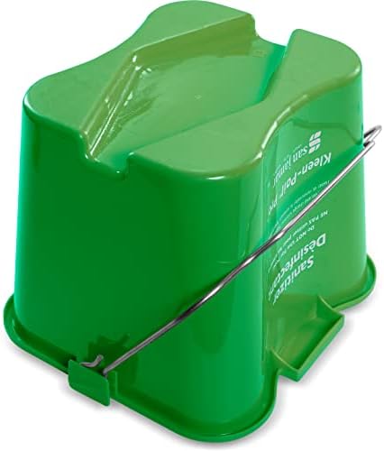 San Jamar Kleen-Pail Pro Detergent Pail Cleaning Bucket with Bail Handle for Cleaning, Kitchens, Restaurants, And Janitorial Use, Plastic, 8 Quarts, Green, (Pack of 12)