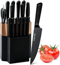 Knife Block Set, 15 Piece Stainless Steel Knife Set