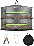 VIVOSUN 2-Layer Mesh Drying Rack Hanging Design with Green Zippers for Dehydrating, Indoor and Outdoor Pruning Shears Included