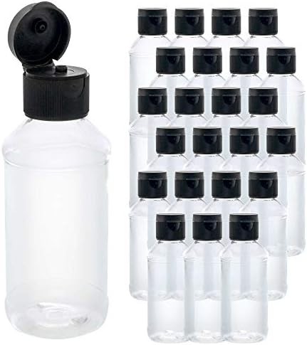 U.S. Art Supply 8 ounce Squeeze PET Plastic Bottles with Flip Cap, 24-Pack