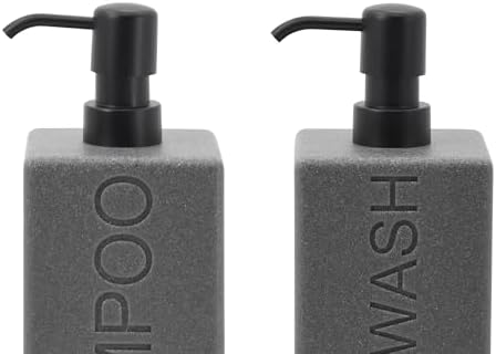 Rectangular Resin Dispenser Premium Bathroom Shampoo Conditioner Body Wash Bottle Modern Refillable Pump Design