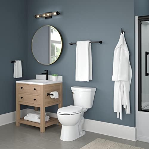 DELTA FAUCET Rubber Limited 772500-BL Galeon Wall Mount Pivot Arm Toilet Paper Holder Bath Hardware Accessory in Matte Black