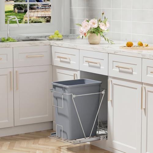 35 Quart Plastic Trash Can,9-Gallons Under Cabinet Waste Bin,1-Pack
