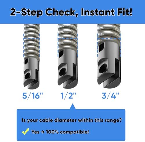 4-Piece Drain Snake Attachment Replacement Cutters-Boring Bulb Cutter,C-Cutter,Spade Cutter,Arrow Cutter-Compatible with 50FT-100FT Drain Snake for 1-4“ Pipe