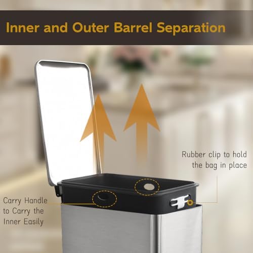 Bathroom Trash Can, Small Bedroom Trash Can, Silver Trash Bin